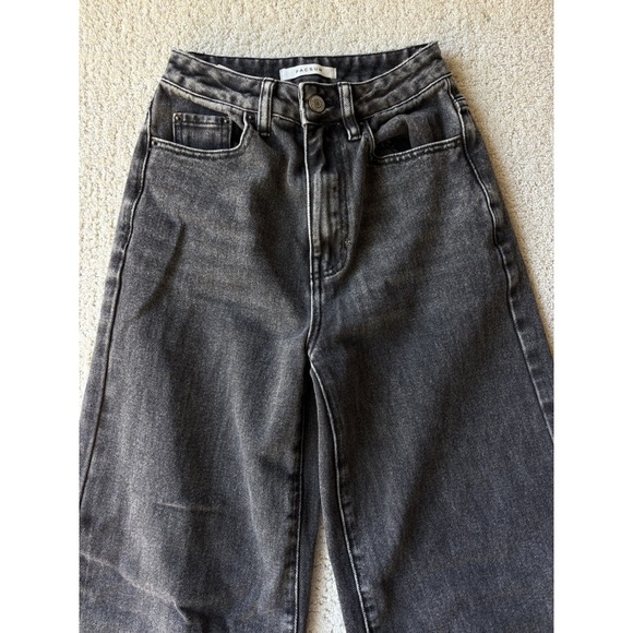 Pacsun Puddle‎ Wide Leg High Rise Jeans Black Washed Raw Hem Size 23 - Picture 4 of 11